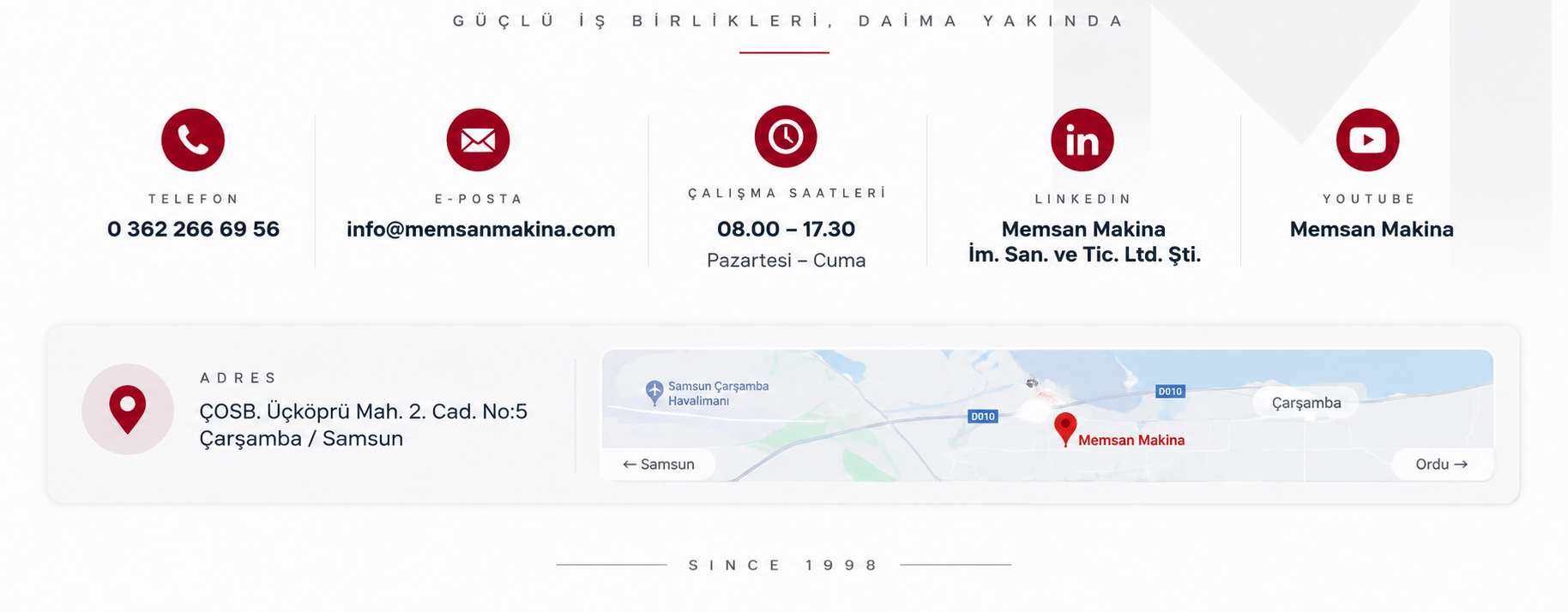 Memsan Makina Çarşamba OSB Haritası